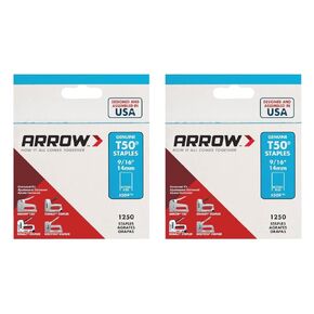 2 Set Arrow Fastener 50924 9/16" T50 Staples