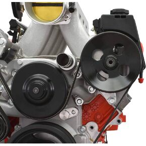 ICT Billet L99 LS3 Power Steering Pump Relocation Bracket Kit for Turbo Headers Compatible w/ 2010 to 2012 Camaro SS Power Steering Pump and Pulley LQ4 LQ9 L33 5.3L 6.0L 6.2L LS Truck 551581-LS30-3