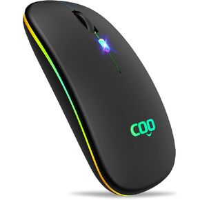 ماوس COO LED نحيف مع 3 DPI قابلة للتعديل، وضع مزدوج (بلوتوث 5.1 و2.4G لاسلكي) لأجهزة iPad OS 13 وMacBook وLaptop وMac OS 10.10