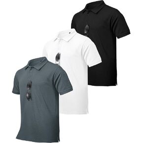 ZITY Men's Polo Shirt Moisture-Wicking Golf Shirts Regular-Fit Tactical Short Sleeve T-Shirt 3 Pack in Kuwait