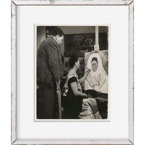 INFINITE PHOTOGRAPHS Photo: Diego Rovera,Rivera Watching Wife,Frida Kahlo,Work,self,Paint,Mexico City,1940