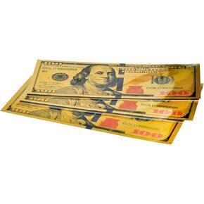 3 Premium Bookmarks for,Gold $100 Bills - High Quality Thick Book-Mark to Promote Reading with One Hundred Dollar USA Bank Note Design - Great Prize for Classrooms, Book Clubs, Libraries (3 Pack)