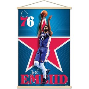 Trends International NBA Philadelphia 76ers - Joel Embiid 20 Wall Poster, 22.37" x 34.00", Print and Black Hanger Bundle