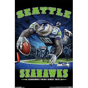 Trends International NFL Seattle Seahawks - End Zone 17 Wall Poster, 14.725" x 22.375", Premium Unframed Version