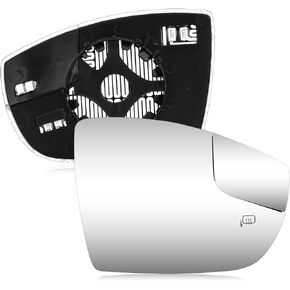 Driver Left Side Heated Mirror Glass with Rear Holder Fit for Ford Focus 2012-2018, Replacement for CM5Z-17K707-H