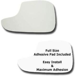 Mirror Glass + Full Size Adhesive Pad for 2011-2019 Ford Fiesta Driver Side Replacement (2011 2012 2013 2014 2015 2016 2017 2018 2019 11 12 13 14 15 16 17 18 19)