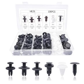 100pcs Plastic Car Body Trim Clips Universal Auto Rivet Fasteners Expansion Screws Push Type Retainers Clips Bumper Clips Panel Clips Car Accessories with Storage Box