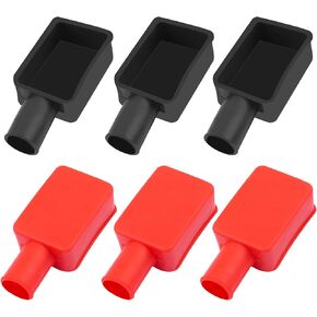 6PCS Car Battery Terminals Cover,Insulating Rubber Battery Terminal Protector Top Post Caps,Universal Car Accessories Positive & Negative Battery Terminal Cover for Car Truck SUV