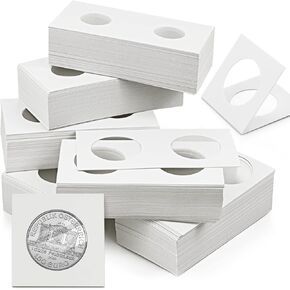 300 Pcs Cardboard Coin Holder, 6 Sizes 2" x 2" Currency Holders for Coin Collection Supplies