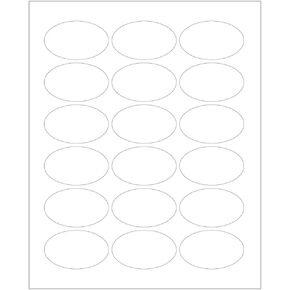 ChromaLabel 1.50 x 2.50 Inch Oval Printable Sticker Paper, Laser Printer Sticker Paper, Printable Labels for Inkjet Printer, 450 printer labels per Pack (25 Sheets), White Paper Stickers