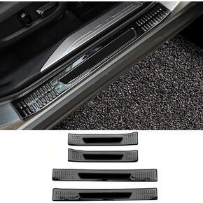 4 قطعة Hoeirat لكزس NX250/350h/450h 2022 2023 جميع موديلات السيارات لوحة حماية دواسة باب السيارة مادة فولاذية (ألياف الكربون أسود) in Saudi Arabia