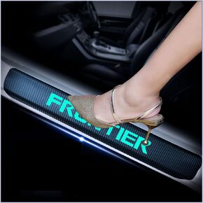 Kaiweiqin 4 قطع غطاء لوحة عتبة باب السيارة لنيسان فرونتير ترحيب دواسة حماية السيارة من ألياف الكربون ملصق عتبة باب دخول الحرس ديكور سماوي in Kuwait