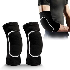 A Pair Elbow Pad, Breathable Adjustable Elbow Support for Men Women Kids Basketball, Volleyball, Biking, Tennis, Skating, Dancing, Preventing injuries Pain Relief (Black)