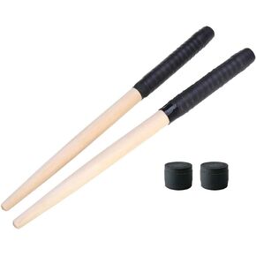 1 Pair Maibachi Taiko Drum Sticks Wood Drumsticks Taiko no Tatsujin Musical Instrument Accessories with Sweatband Grip Handle and 2 Replacement Grips(Black,350/20mm) in Saudi Arabia
