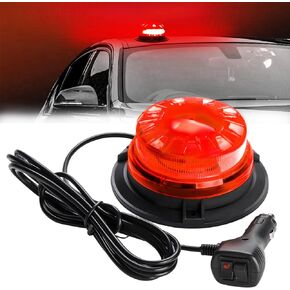 24LED Round Car Top Lamp Blue Emergency Flashing Beacon Light 8 Flashing Patterns Super Bright Waterproof With Magnetic Base Warning Police Light Suitable For Car Card Police Car 12-30V