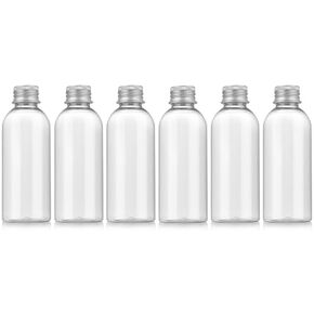 RAMFIYN 3.4 oz Travel Bottles TSA Approved, 6 pcs Refillable Travel Bottles Leak Proof with Silvery Screw Cap, Essential Oil Bottles Empty