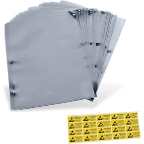 أكياس مضادة للكهرباء الساكنة، أكياس كبيرة قابلة للإغلاق ESD، 20 قطعة حقيبة مضادة للكهرباء الساكنة مع 20 قطعة من الملصقات المضادة للكهرباء الساكنة لمحرك الأقراص الصلبة، ومعالج بطاقة اللوحة الأم، وأجهزة ذاكرة الوصول العشوائي الإلكترونية (11 3/4 × 14 3/4 بوص in Kuwait