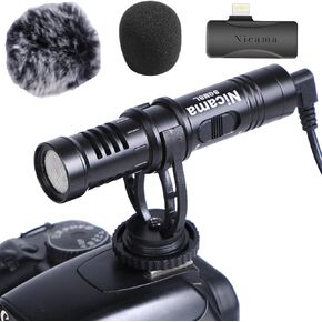 Nicama SGM8L Condenser Cardioid Microphone for iPhone Nikon Canon DSLR Camera Sony DV Camcorder