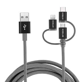 [Apple MFi Certified 3 in 1 USB Cable,USB A to Lightning/Type-C/Micro,3 in 1 Charging Cable, Multi Charger Cable,Compatible with iPhone,iPad,Samsung Galaxy,Pixel,MacBook Pro/Air,Android