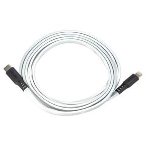 كابل Ventev مسطح USB-C إلى Lightning للشحن/المزامنة بطول 6 أقدام أبيض للشحن/المزامنة
