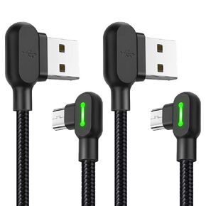 mcdodo USB 90 Degree Right Angle Elbow Design Game LEDCable Nylon Braided Sync ChargeDouble Size USB Data 6FT/1.8M Cable Compatible with New iPhone/iPad Pro/Air,iPad Mini,iPod (Black 6FT (iPhone))