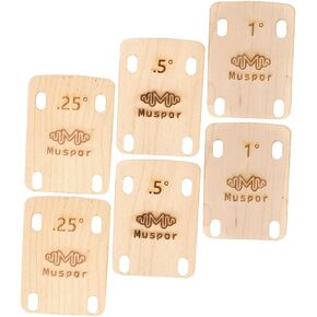 SUPVOX 6pcs bass washer Component Gasket heighten bass shims maple neck wooden neck shims wooden guitar Adjusting washer Accessories supplies Guitar bass neck spacer guitar wood shims