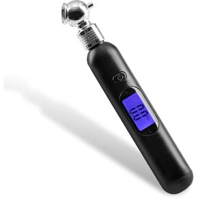 مقياس ضغط الإطارات الرقمي من CZC AUTO، 4 إعدادات لفحص الضغط الصغير حتى 100 رطل لكل بوصة مربعة (7 بار)، شاشة LCD بإضاءة خلفية وأداة على شكل قلم رصاص للسيارات والدراجات النارية، أسود in Kuwait