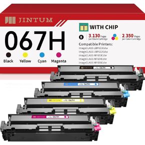 JINTUM 067H Compatible Toner Cartridge Replacement for Canon 067 067H Toner Cartridge for MF654Cdw MF656Cdw MF653Cdw LBP632Cdw and LBP633Cdw Printers (067 High Capacity Toner, 4-Pack)