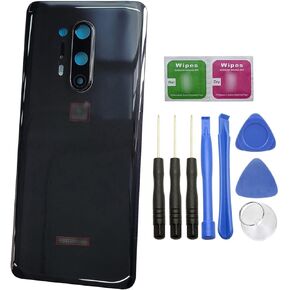 ubrokeifixit for OnePlus 8 Pro Rear Panel Back Glass Door Cover Replacement for OnePlus 8 Pro 5G 6.78"(NOT for OnePlus 8 6.55",NOT for OnePlus 8T 6.55") (1+8 Pro 6.78"/Black/Camera Lens)