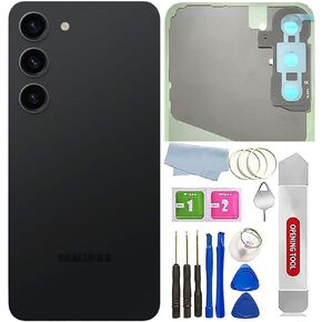 Galaxy S23+ Plus Back Glass Cover Replacement Waterproof Housing Door with Camera Glass Lens and Tape Parts for Samsung Galaxy S23+ Plus Cell Phone +Tools (Cream)