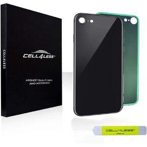 غطاء زجاجي خلفي لاستبدال باب بطارية OEM مع أداة لاصقة وإزالة لهاتف Apple iPhone 8 (رمادي فلكي) in Kuwait