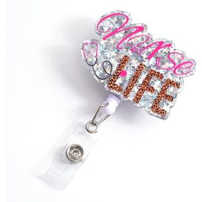Be Kind Badge Reel with Clip Cute Acrylic Badge Clip,Funny ID Card Badge Holder,Retractable for Nurses Office Teacher