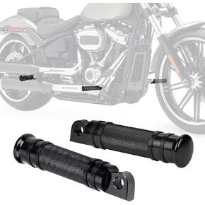 Male Footpegs, Black CNC Billet Passenger Foot Pegs, Motorcycle Footrests Pedals Compatible with H-D Dyna, Sportster, Forty Eight(Male Mount Style)