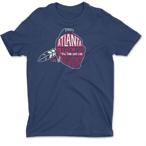 Atlanta Baseball Fans. Atlanta True 'Til The Day I'm Through Navy Smack T-Shirt (Sm-5X)