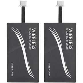 2 PCS QI Standard Type-C Universal Wireless Charger Adapter Mobile Phone Sticker Charging Receiver