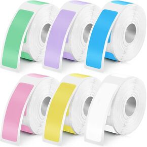 1920 Pieces Label Tape Label Print Stickers Laminated Labeling Paper Replacement Compatible with D30 Portable Label Printer, 160 Labels/Roll, 12 x 40 mm, Colorful