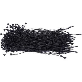 1000PCS Adjustable Security Beaded Loop Tie Plastic Paper Price Tagging Fastener Snap Lock for Hang Tags Price Tags or Clothing Tag (Clear, Length: 3 Inch)