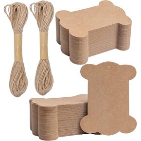 Dog Bone Kraft Paper Gift Tag Wiht Twice Craft Hanging Labels Gift Paper Tag for Wedding 100PcsBirthday Chirtmas Holiday