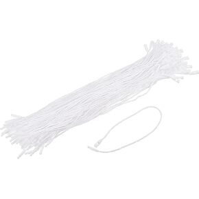 MECCANIXITY Polyester Rope Hang Tag String Snap Lock Pins Loop Price Tag Fastener Plastic Tags Ties Black 7.8 Inch Pack of 100