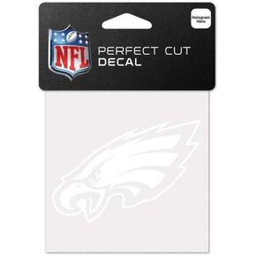 WinCraft NFL Philadelphia Eagles 4x4 Perfect Cut White Decal, One Size, Team Color