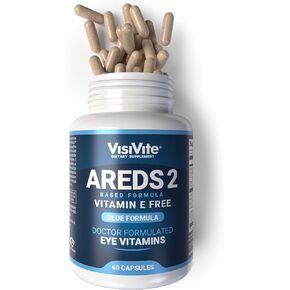 AREDS 2 Eye Vitamins - VisiVite Vitamins for Eye Health Without Vitamin E - Eye Vitamins for Seniors - Lutein and Zeaxanthin Supplements - 60 Capsules