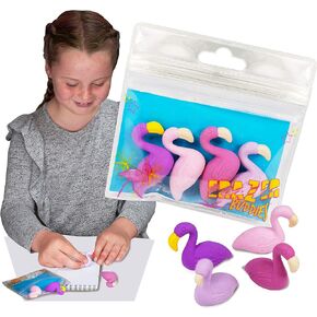 Erazer Buddies - Flamingo from Deluxebase. Rubber Eraser Stationary Set for School. Novelty and Cute Erasers for School and Office Desk Accessories. Great Flamingo School Supplies and Party Favors.