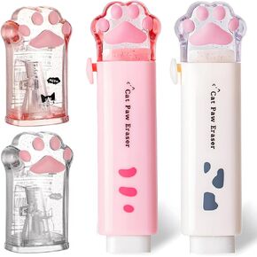4Pcs Cute Stationery Set,Kawaii School Supplies,Including 2 Retractable Erasers and 2 Pencil Sharpeners, for Kawaii Office School Home Supplies(Eraser and 2Pcs)