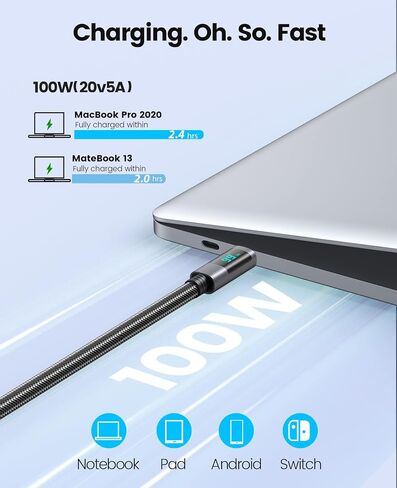 ORICO USB-C to Lightning Cable, 29W PD Syncing Cord LED Display Fast Charging, High Speed Data Transfer Cord Compatible with iPhone 13 12 11 Pro Max XS XR X 8 7 Plus AirPods Pro and More in Saudi Arabia
