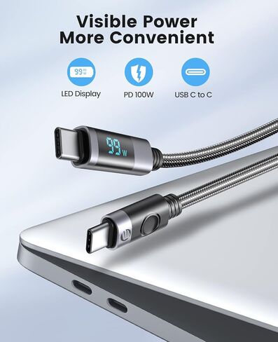 ORICO USB-C to Lightning Cable, 29W PD Syncing Cord LED Display Fast Charging, High Speed Data Transfer Cord Compatible with iPhone 13 12 11 Pro Max XS XR X 8 7 Plus AirPods Pro and More in Saudi Arabia