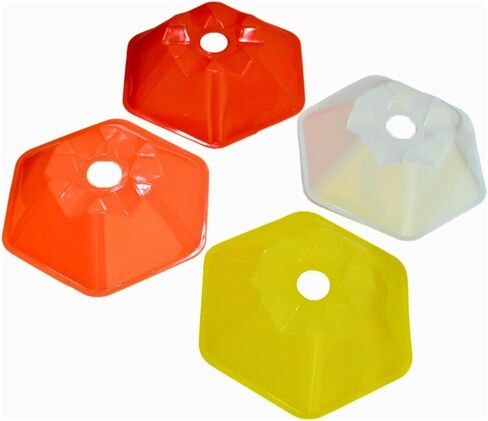 مخاريط كرة القدم جي إس آي هيكسا - 40 عبوة | مخروط وعائق ثنائي الغرض | ضع الأعمدة في 6 جوانب وأعلى | يأتي مع حزام الكتف in Kuwait