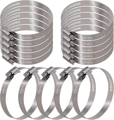 Glarks 15Pcs 52-76mm/2-3inch Range 304 Stainless Steel Adjustable Worm Gear Hose Clamps for Fuel Line Clamp for Water Pipe, Plumbing, Automotive and Mechanical (52-76mm) in Saudi Arabia