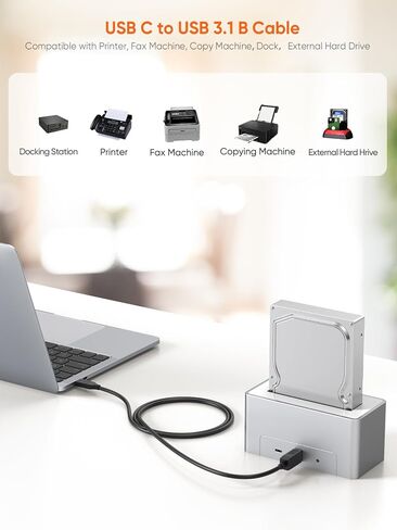 CableCreation USB C to USB B 3.1 Cable 4FT, USB B to USB C, USB Type B to USB C Cable 10Gbps Compatible with Thunderbolt 3 Host MacBook, External Hard Drive Black Myth:Wukong, Docking Station,Scanner in Saudi Arabia