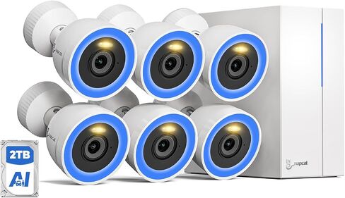 PoE Outdoor Wired Security Camera System, 4K 8CH NVR with 2TB HDD, 6Pcs 4MP IP Surveillance Camera, F1.0 Color Night Vision, Human/Vehicle Detection, IP67 Weatherproof, 2-Way Talk (N2806) in Saudi Arabia