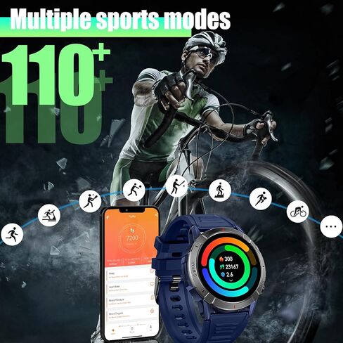 ساعات ذكية عسكرية للرجال مع مكالمة بلوتوث 1.43 بوصة AMOLED دائمًا على الشاشة ساعة ذكية تكتيكية متينة في الهواء الطلق مع معدل ضربات القلب ومراقبة ضغط الدم والنوم ساعة لياقة بدنية رياضية لنظام Android iOS in Kuwait